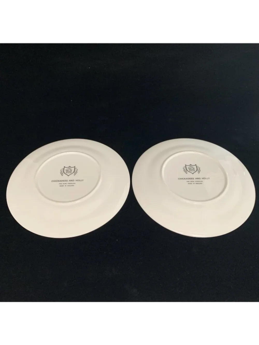 Boehm Chickadees & Holly Salad Plates Set of 2 8.5
